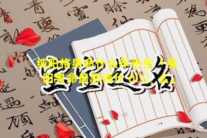 纯阳格男命什么年份生「纯阳男命最忌讳什 🌸 么」